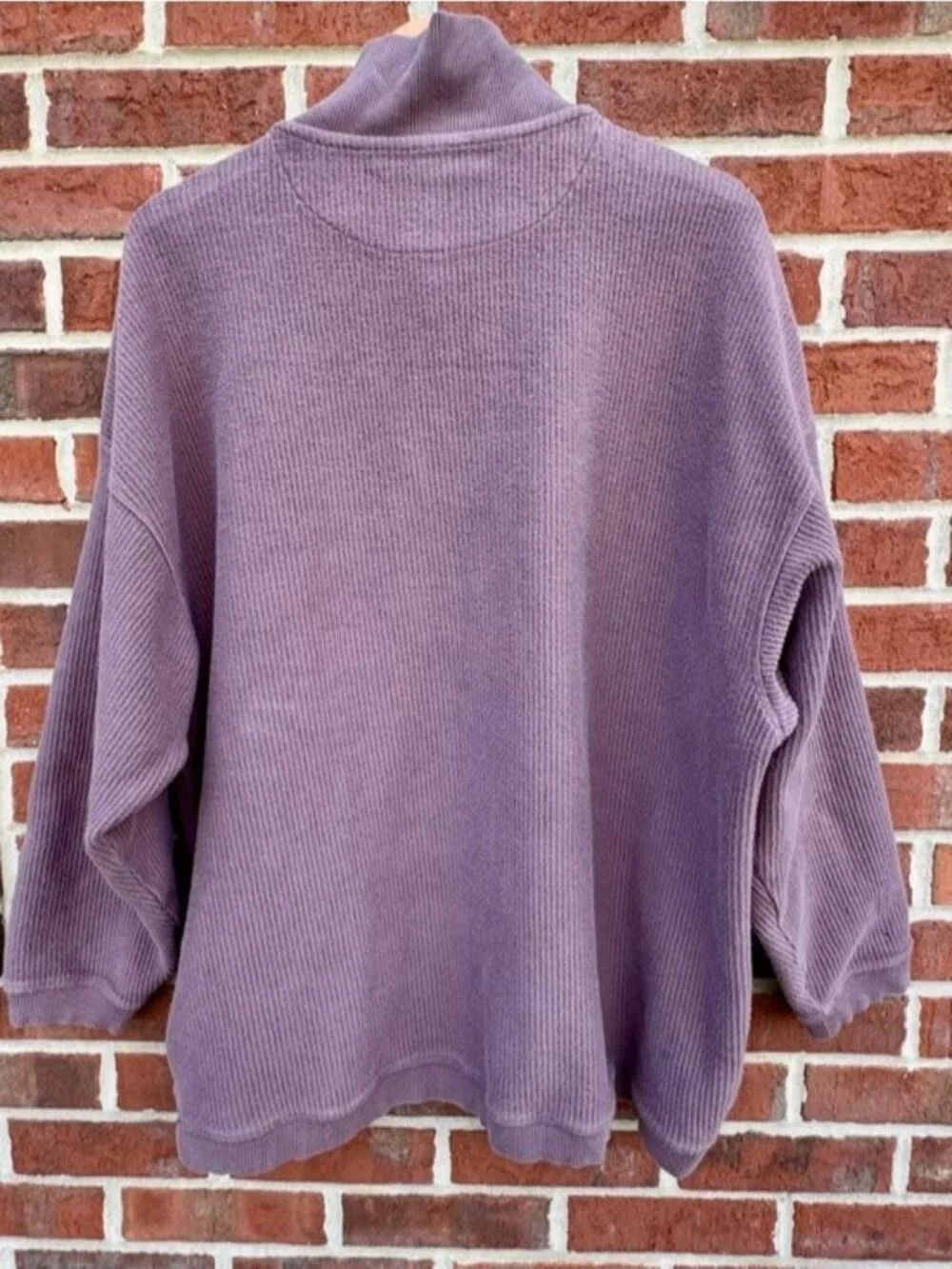 Aerie Good Vibes Corded Oversized Quarter Zip Sweatshirt XL Purple - Picture 3 of 11